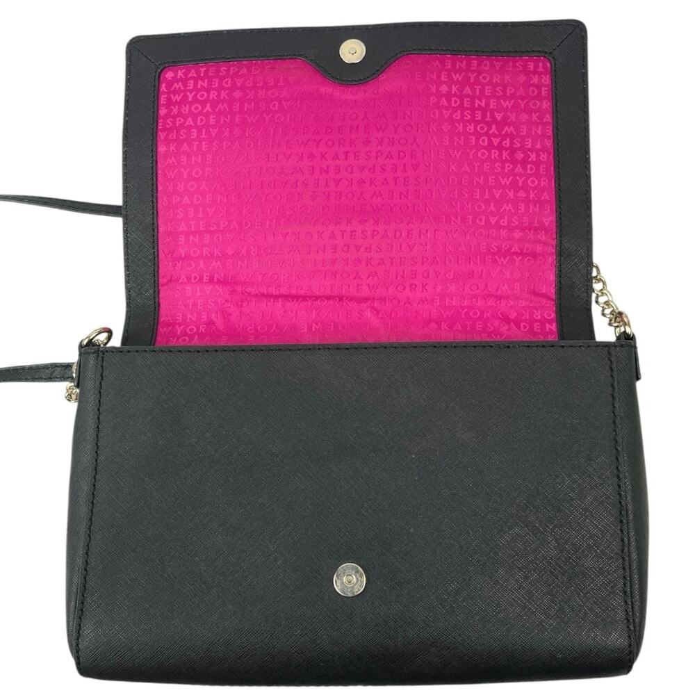 Kate Spade Charlotte Street Alek Black Leather Chain Strap Crossbody Purse Bag - Picture 5 of 7